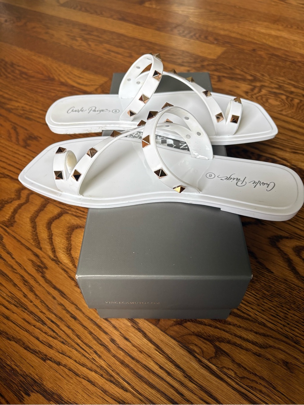 Fun and Cute White Sandals, Size 8